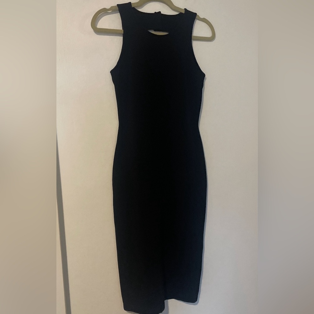 Andrea Jovine Classic Black Midi Dress Small